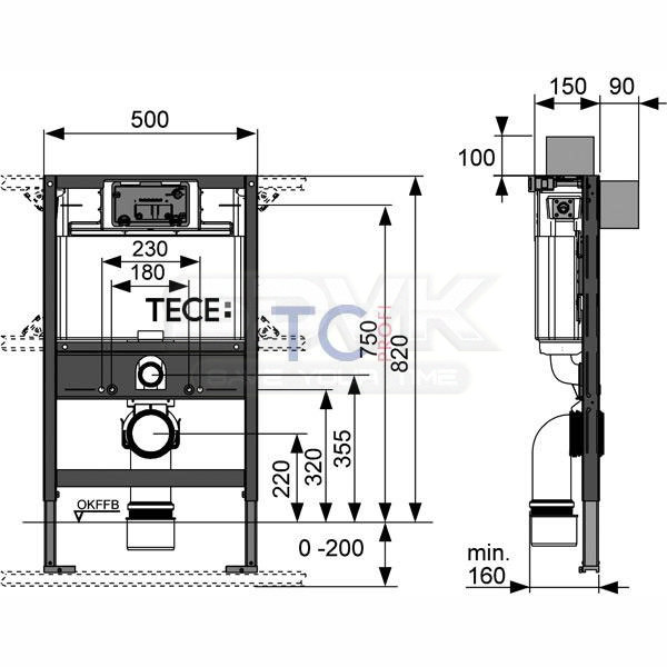 инсталляция для унитазат tece teceprofil 9300001