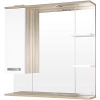Зеркало со шкафом 80 см Style Line Ориноко ЛС-00000637 с подсветкой, цвет белый/ светлое дерево