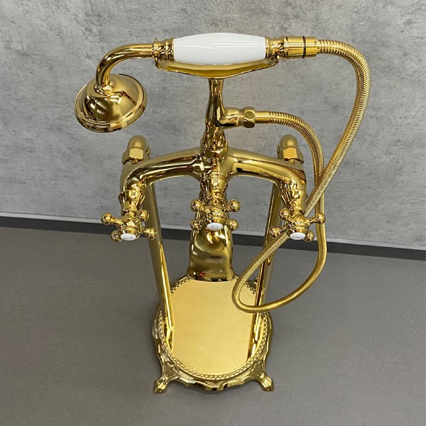 смеситель для ванны comforty fe0051-cct-g 00003127672 золото, напольный