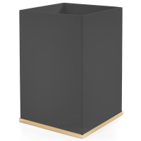 Ведро для мусора 3SC Mood Deluxe MDN65AGD черное матовое/золото