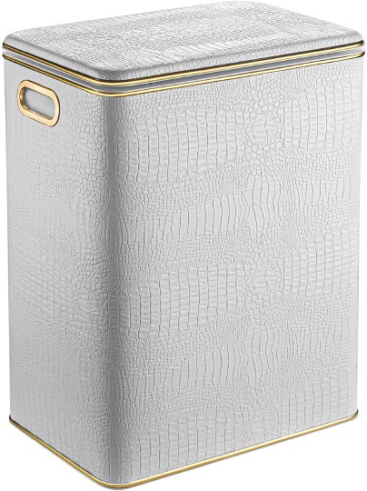 Корзина для белья Geralis KWG-S белая, золото, большая