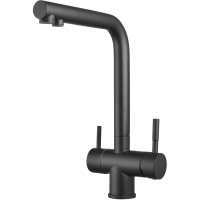 Смеситель для кухни Shevanik S468H с подключением к фильтру, черный матовый