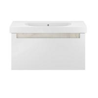 Тумба под раковину Kerama Marazzi Buongiorno Plus 100 подвесная, белый, дуб кантри
