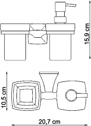 Дозатор для жидкого мыла WasserKRAFT Wern K-2589 со стаканом для зубных щеток, цвет хром