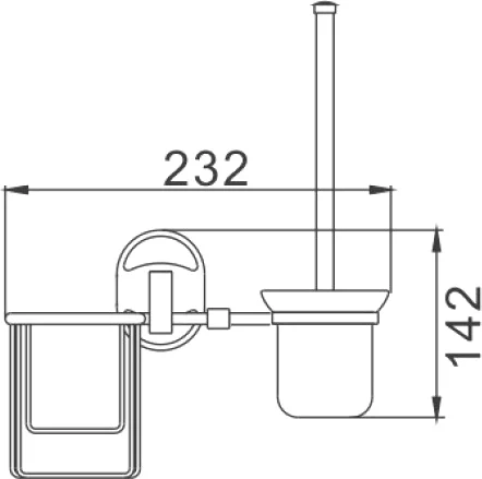 Ёршик для унитаза D-lin 700 D272700 с держателем освежителя воздуха, хром