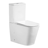 Унитаз компакт Azario Esconda AZ-1255A напольный, безободковый, слив "Торнадо", с бачком и сиденьем микролифт, 64х37х81 см, белый