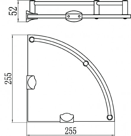 Полка угловая 25,5х25,5 см Savol S-003011