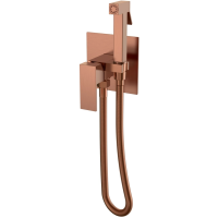 Гигиенический душ Boheme Qubic 477-CB со смесителем, медь матовая