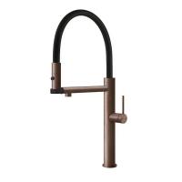 Смеситель для кухни Gessi 316 CESELLO 
 60214#708 цвет-браш.медь PVD/шланг-черный