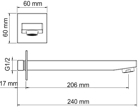 излив wasserkraft a220 для ванны, 21 см, черный soft-touch