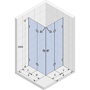 душевой уголок riho sz scandic nxt х207 77х77 l/p g001099120 (gx09082c0) профиль хром стекло прозрачное