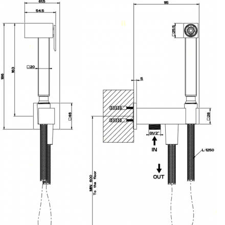 гигиенический душ gessi rettangolo 20023#031