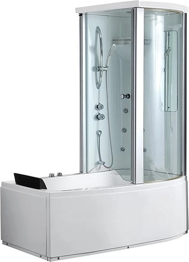 акриловая ванна gemy g8040 b r гидромассажная, 170х85х220 см, правосторонняя, цвет белый