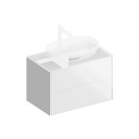 Тумба под раковину Kerama Marazzi Plaza Modern PLB.M.80.2\WHT.V 80 подвесная, 2 ящика, белая