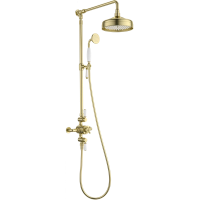 Душевая система Wonzon & Woghand Retro WW-B3041-BG 205 мм, с термостатом, золотой матовый