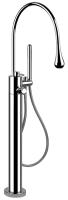 Смеситель Gessi Goccia 24978#031 для ванны, напольный, термостатический, с ручным душем, внешняя часть, цвет хром