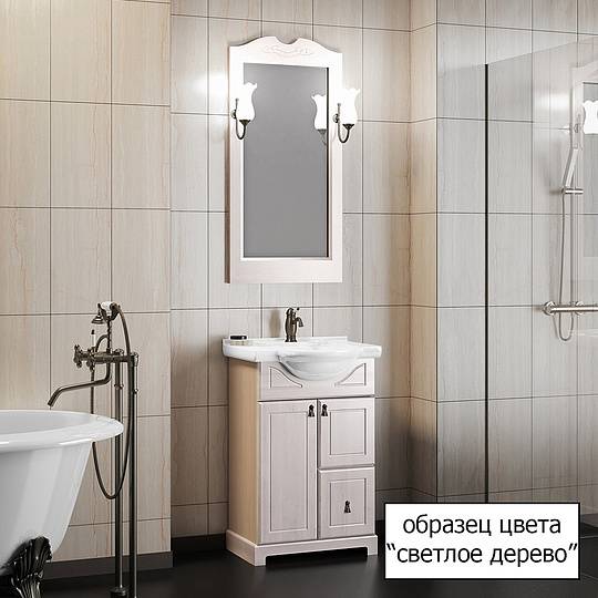 зеркальный шкаф opadiris клио 45 l угловой, беленый бук