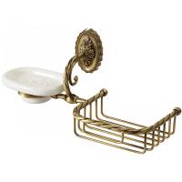 Мыльница с полкой корзиной Migliore Edera 16897 цвет бронза Мыльница с полкой корзиной Migliore Edera 16897 цвет бронза