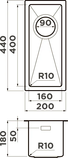дополнительная мойка omoikiri taki 20-u/if-gb графит
