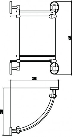Полка угловая 28,8х28,8 см Savol 70 S-007073-2