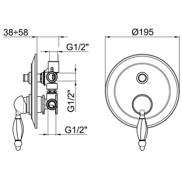 смеситель для душа webert alexandra al860101065 цвет бронза