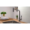 смеситель для кухни 320 с выдвижным изливом hansgrohe metris select m71 14884000, хром