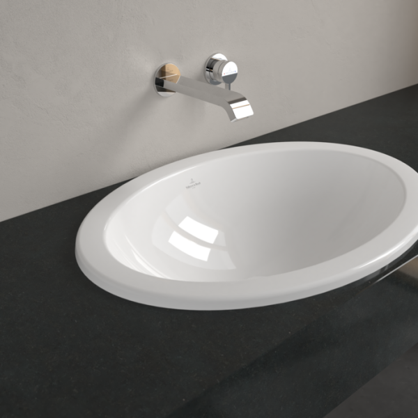 раковина встраиваемая villeroy&boch loop & friends 66 см, 4a6300r1, ceramicplus, цвет альпийский белый