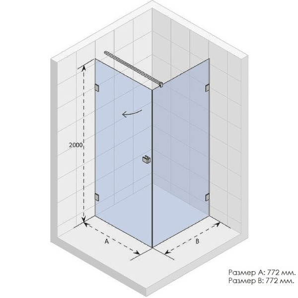 душевой уголок riho sz scandic nxt x201, 77x77x200 см, цвет профиля хром, стекло прозрачное, левый/правый