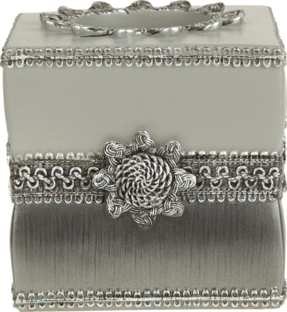 диспенсер для салфеток avanti braided medallion silver 11166e-slv серый
