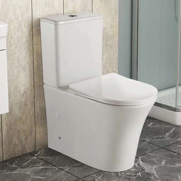 унитаз компакт azario anteo round az-1219a напольный, безободковый, с бачком и сиденьем микролифт, 63х38.5х82 см, белый