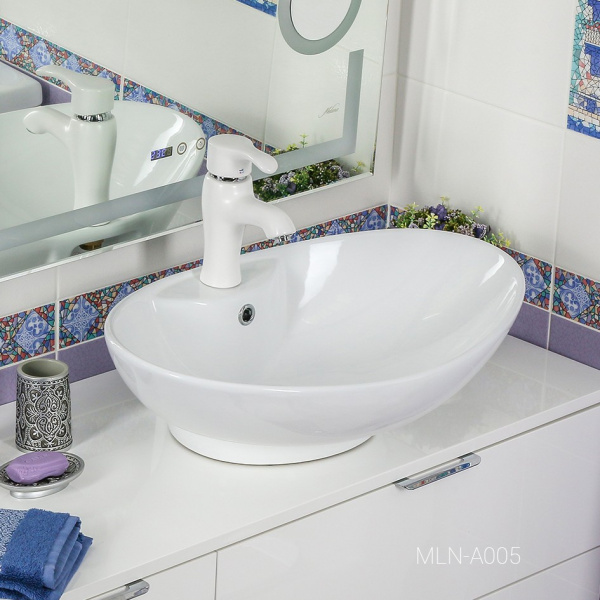 накладная раковина в ванную 66 см melana mln-a005