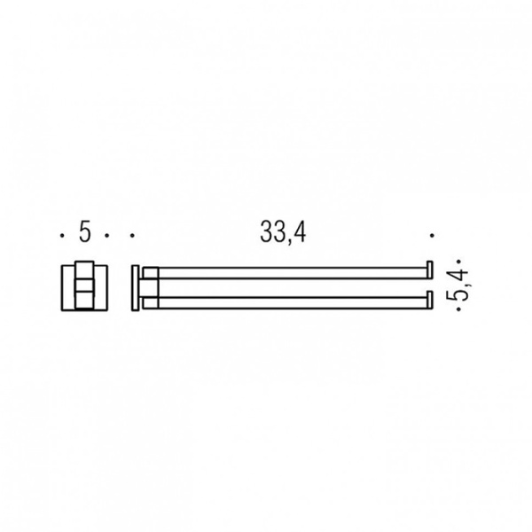 Полотенцедержатель 33.4 см Colombo Design Basic Q B3712.NM, двойной поворотный, черный матовый