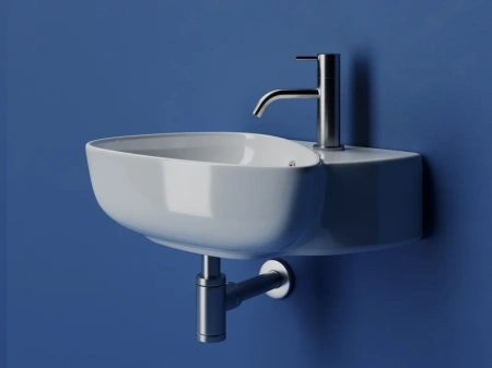 раковина ceramicanova element cn5049 накладная/подвесная, чаша слева, 49.5x35 см, белая