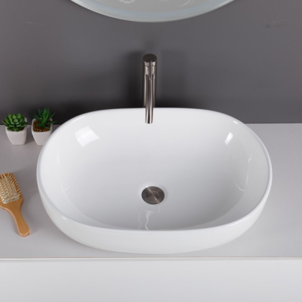 раковина накладная belbagno 60 см, bb1084-h301 чёрная матовая