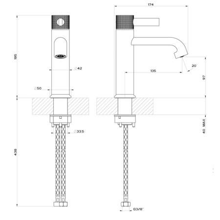 смеситель gessi inciso 58002#299 для раковины