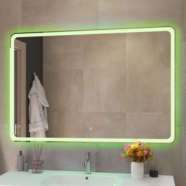 зеркало cezares multicolore 120 czr-spc-mc-1200-800-rgb-tch с подсветкой с сенсорным выключателем и функцией памяти