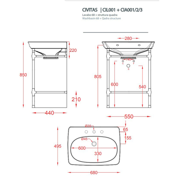 artceram civitas металическая структура quadra 55х44хh80,5см, полка сетка, напольная, цвет: золото