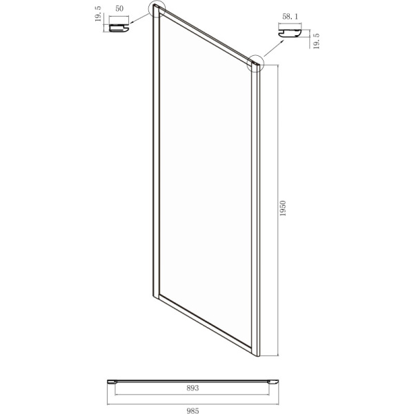 душевой уголок ambassador forsa 100×100 17021101nx-100nx профиль хром, стекло прозрачное