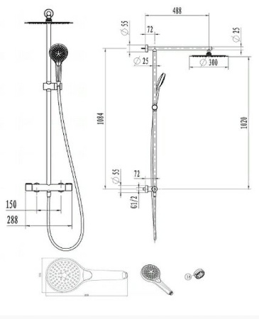 душевая система villeroy&boch embrace plus tvs1083000161 хром
