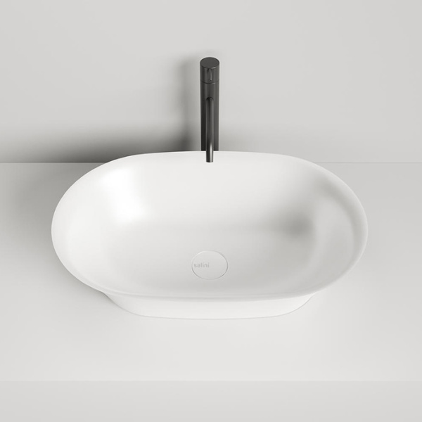 раковина накладная 60х39 см.salini mona 110821m, s-stone, цвет: белый