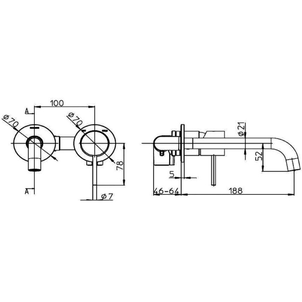 смеситель для раковины bossini teo z00730.043 сатинированное золото