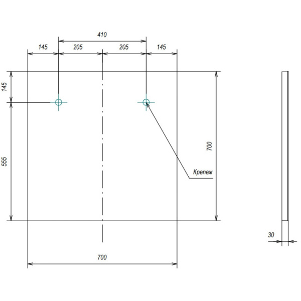 зеркало 70х70 см velvex klaufs zkkla.70-14