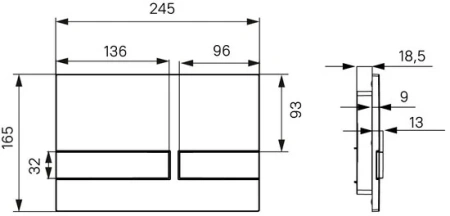кнопка смыва iddis unifix uni06mbi77 006, черная