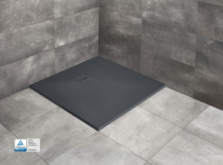 душевой поддон из литьевого мрамора 80×80 см radaway kyntos c anthracite hkc8080-64