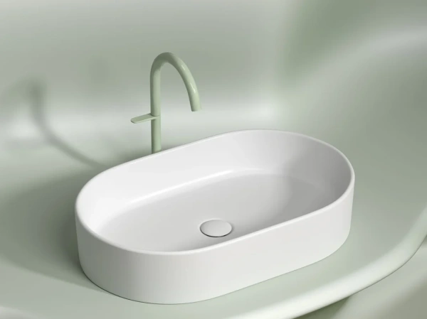 раковина ceramicanova element cn6048mw накладная, 60.8x38.5 см, белая матовая