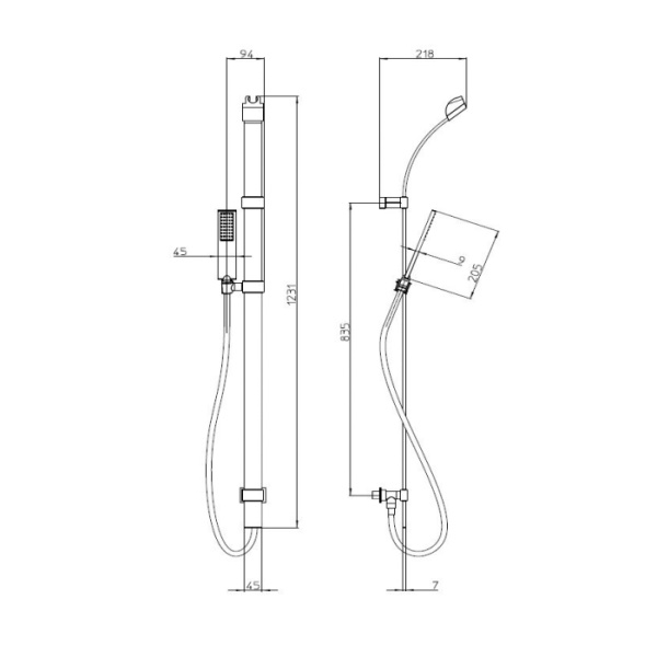 душевой гарнитур bossini flat one d47062.073 черный матовый