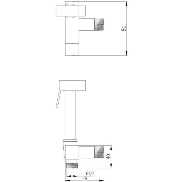 гигиенический душ с запорным вентилем haiba hb5502 цвет хром