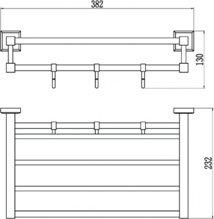 полка для полотенец 38,2 см savol 95 s-409544