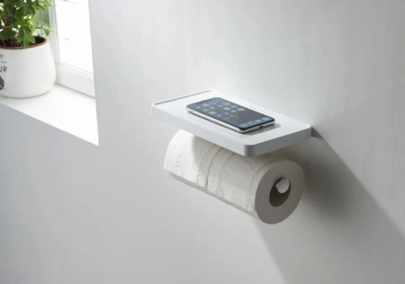 держатель туалетной бумаги aquatek европа aq4919cr двойной, с полкой для телефона, хром