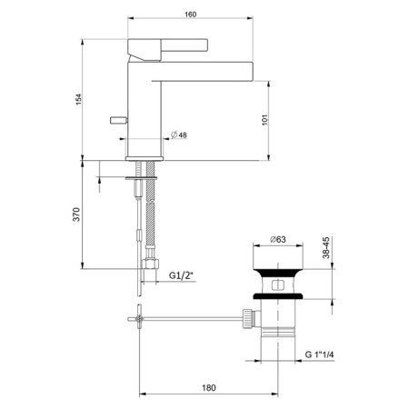 смеситель для раковины webert doremi dr830102345 никель